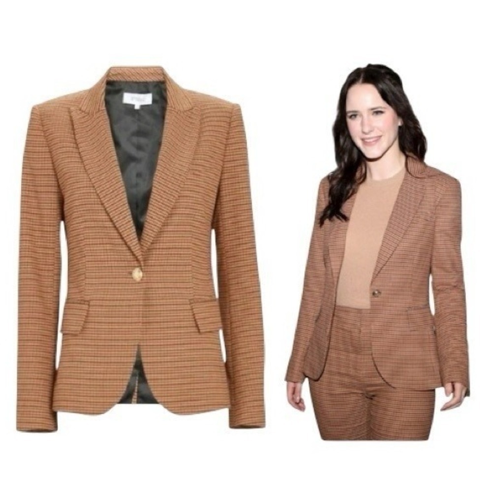 Derek Lam 10 Crosby Allie Houndstooth Plaid Blazer Sz US 2 Business Quiet Luxery - Picture 12 of 14